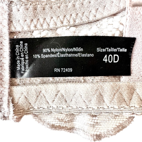 Rene Rofe Lightly Padded Underwire Size 40D Nude Lace Bra Adjustable Straps NWT - Picture 3 of 6